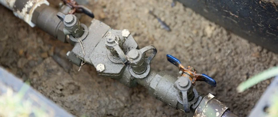 Backflow regulator of an irrigation system in Tarrytown, NY.