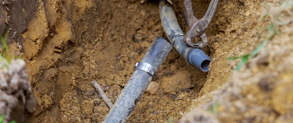 A broken pipe in an irrigation system in Tarrytown, NY.