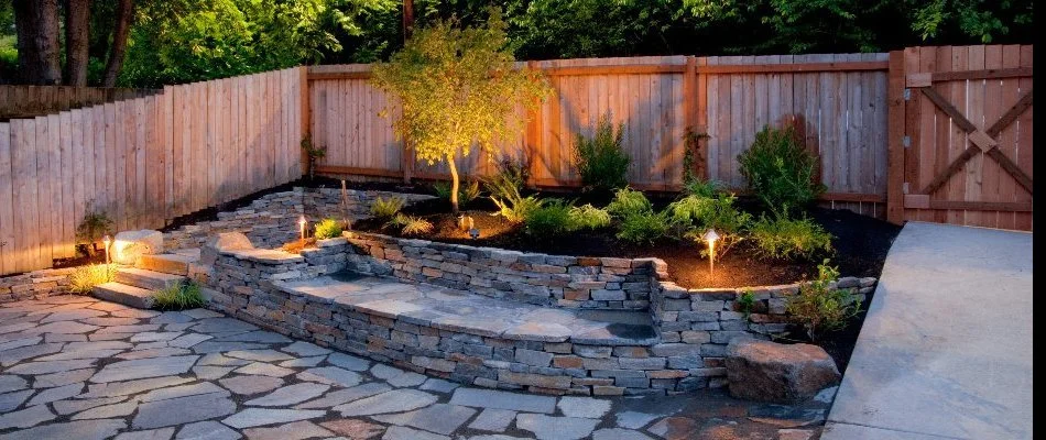 Outdoor lighting in a landscape in New York.