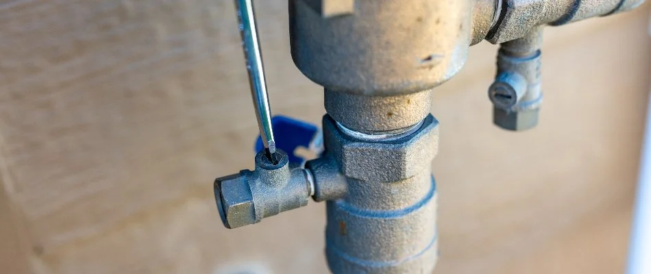 Valve of an irrigation system in Danbury, CT.